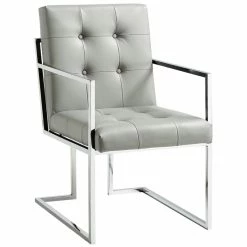 Coupon 😍 Brika Home Faux Leather Dining Chair In Light Gray (Set Of 2) ❤️ -Cheap Office Chairs Store 1913287 2 L