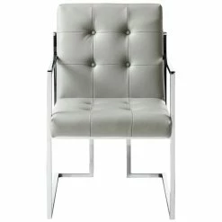 Coupon 😍 Brika Home Faux Leather Dining Chair In Light Gray (Set Of 2) ❤️ -Cheap Office Chairs Store 1913287 4 L