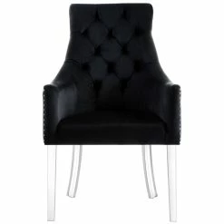 Cheapest 😀 Brika Home Velvet Dining Chair In Black (Set Of 2) ⌛ -Cheap Office Chairs Store 1913345 2 L