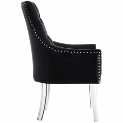 Cheapest 😀 Brika Home Velvet Dining Chair In Black (Set Of 2) ⌛ -Cheap Office Chairs Store 1913345 3 L