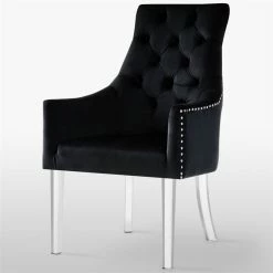 Cheapest 😀 Brika Home Velvet Dining Chair In Black (Set Of 2) ⌛ -Cheap Office Chairs Store 1913345 5 L