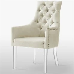 Deals 🧨 Brika Home Dining Chair In Cream White (Set Of 2) 🔔 -Cheap Office Chairs Store 1913347 5 L