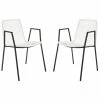 Best deal 🤩 Safavieh Wynona Leather Dining Arm Chair In White And Black (Set Of 2) 👍