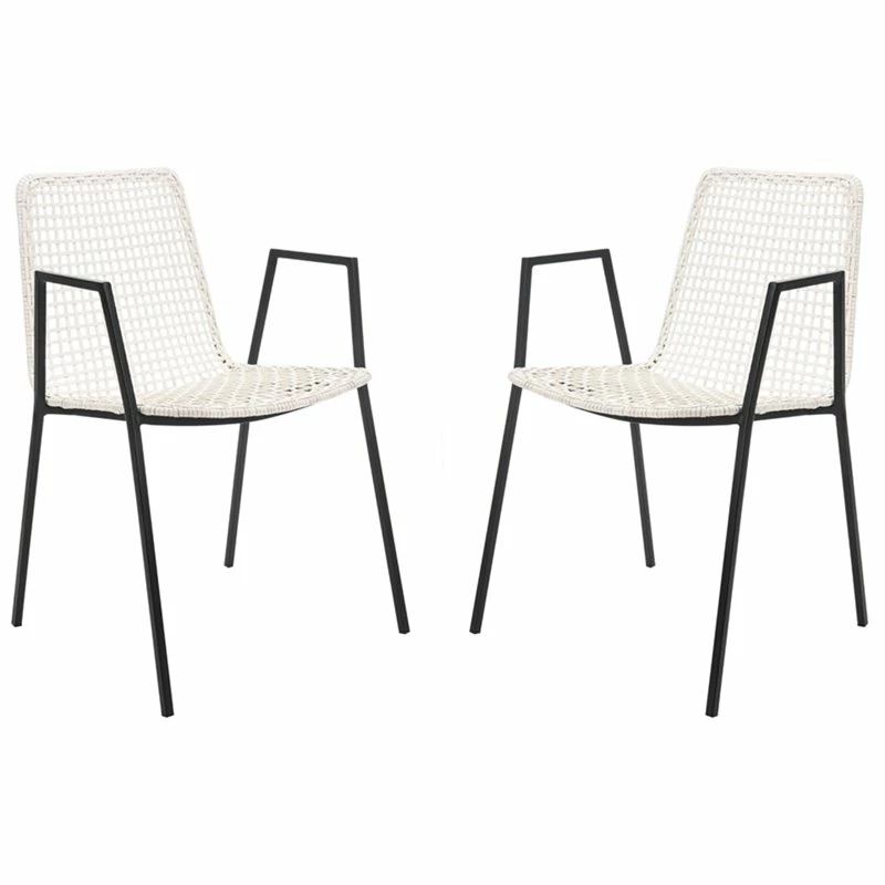 Best deal 🤩 Safavieh Wynona Leather Dining Arm Chair In White And Black (Set Of 2) 👍 3 Best deal 🤩 Safavieh Wynona Leather Dining Arm Chair In White And Black (Set Of 2) 👍