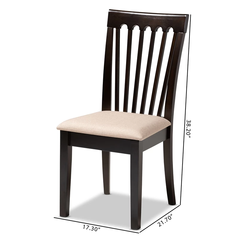 Best Sale ๐ Baxton Studio Minette Fabric And Wood Dining Chairs In Sand And Brown Set Of 4 โญ 4 Best Sale ๐ Baxton Studio Minette Fabric And Wood Dining Chairs In Sand And Brown Set Of 4 โญ - Image 2
