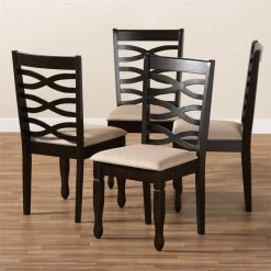 Outlet 🛒 Baxton Studio Lanier Fabric And Wood Dining Chairs In Sand And Brown Set Of 4 😍 18 Outlet 🛒 Baxton Studio Lanier Fabric And Wood Dining Chairs In Sand And Brown Set Of 4 😍 -Cheap Office Chairs Store 1924206 5 L