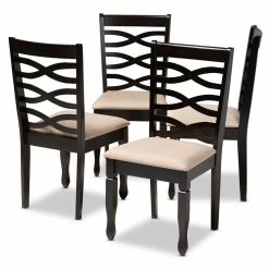 Outlet 🛒 Baxton Studio Lanier Fabric And Wood Dining Chairs In Sand And Brown Set Of 4 😍 20 Outlet 🛒 Baxton Studio Lanier Fabric And Wood Dining Chairs In Sand And Brown Set Of 4 😍 -Cheap Office Chairs Store 1924206 7 L