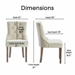 Buy 🌟 Finch Elmhurst Cream Tufted Dining Chair Set Of 2 🔥 -Cheap Office Chairs Store 1924432 11 L