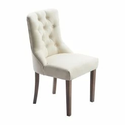 Buy 🌟 Finch Elmhurst Cream Tufted Dining Chair Set Of 2 🔥 -Cheap Office Chairs Store 1924432 3 L