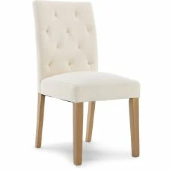New ⭐ Finch Westport Tufted Dining Chair Set Of 2 Cream 🥰 -Cheap Office Chairs Store 1924461 13 L
