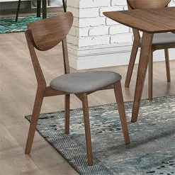 Discount ⭐ Coaster Alfredo Dining Side Chair In Natural Walnut And Gray 🔔 -Cheap Office Chairs Store 1926908 1 L