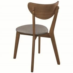 Discount ⭐ Coaster Alfredo Dining Side Chair In Natural Walnut And Gray 🔔 -Cheap Office Chairs Store 1926908 4 L