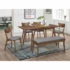 Discount ⭐ Coaster Alfredo Dining Side Chair In Natural Walnut And Gray 🔔 -Cheap Office Chairs Store 1926908 5 L