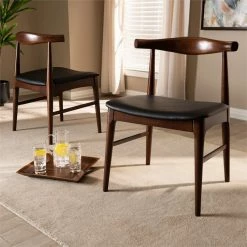 Best Sale ❤️ Baxton Studio Eira Faux Leather And Wood Dining Chairs In Black (Set Of 2) ⌛ 11 Best Sale ❤️ Baxton Studio Eira Faux Leather And Wood Dining Chairs In Black (Set Of 2) ⌛ -Cheap Office Chairs Store 1935333 1 L