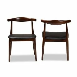 Best Sale ❤️ Baxton Studio Eira Faux Leather And Wood Dining Chairs In Black (Set Of 2) ⌛ 13 Best Sale ❤️ Baxton Studio Eira Faux Leather And Wood Dining Chairs In Black (Set Of 2) ⌛ -Cheap Office Chairs Store 1935333 3 L