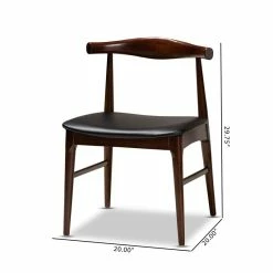 Best Sale ❤️ Baxton Studio Eira Faux Leather And Wood Dining Chairs In Black (Set Of 2) ⌛ 17 Best Sale ❤️ Baxton Studio Eira Faux Leather And Wood Dining Chairs In Black (Set Of 2) ⌛ -Cheap Office Chairs Store 1935333 7 L