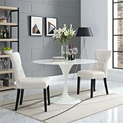 Deals ❤️ Modway Silhouette Tufted Dining Side Chair In Beige (Set Of 2) 🥰 -Cheap Office Chairs Store 1946312 1 L