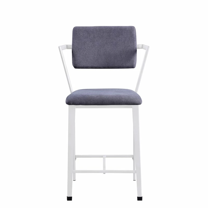 Cheapest ๐งจ ACME Furniture ACME Cargo Counter Height Chair (Set Of 2) In Gray Fabric & White ๐ฅ 4 Cheapest ๐งจ ACME Furniture ACME Cargo Counter Height Chair (Set Of 2) In Gray Fabric & White ๐ฅ - Image 2