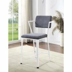 Cheapest ๐งจ ACME Furniture ACME Cargo Counter Height Chair (Set Of 2) In Gray Fabric & White ๐ฅ 11 Cheapest ๐งจ ACME Furniture ACME Cargo Counter Height Chair (Set Of 2) In Gray Fabric & White ๐ฅ -Cheap Office Chairs Store 1947456 4 L