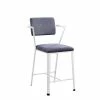 Cheapest 🧨 ACME Furniture ACME Cargo Counter Height Chair (Set Of 2) In Gray Fabric & White 🔥 -Cheap Office Chairs Store 1947456 L