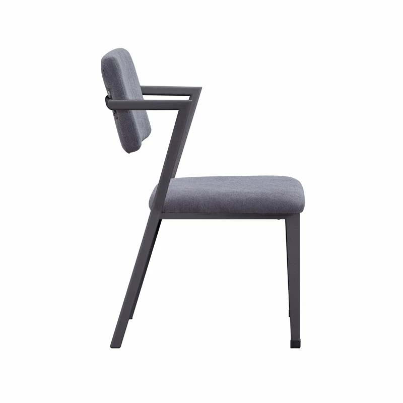Outlet ❤️ ACME Furniture ACME Cargo Upholstered Dining Arm Chair In Gray And Gunmetal (Set Of 2) 👏 5 Outlet ❤️ ACME Furniture ACME Cargo Upholstered Dining Arm Chair In Gray And Gunmetal (Set Of 2) 👏 - Image 3