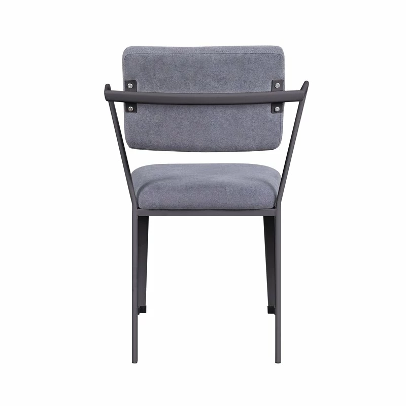 Outlet ❤️ ACME Furniture ACME Cargo Upholstered Dining Arm Chair In Gray And Gunmetal (Set Of 2) 👏 6 Outlet ❤️ ACME Furniture ACME Cargo Upholstered Dining Arm Chair In Gray And Gunmetal (Set Of 2) 👏 - Image 4