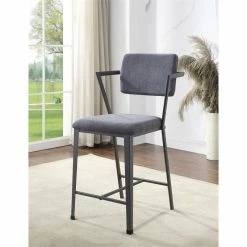 Best reviews of 🥰 ACME Furniture ACME Cargo Counter Height Chair (Set Of 2) In Fabric & Gunmetal ⭐ -Cheap Office Chairs Store 1947460 4 L