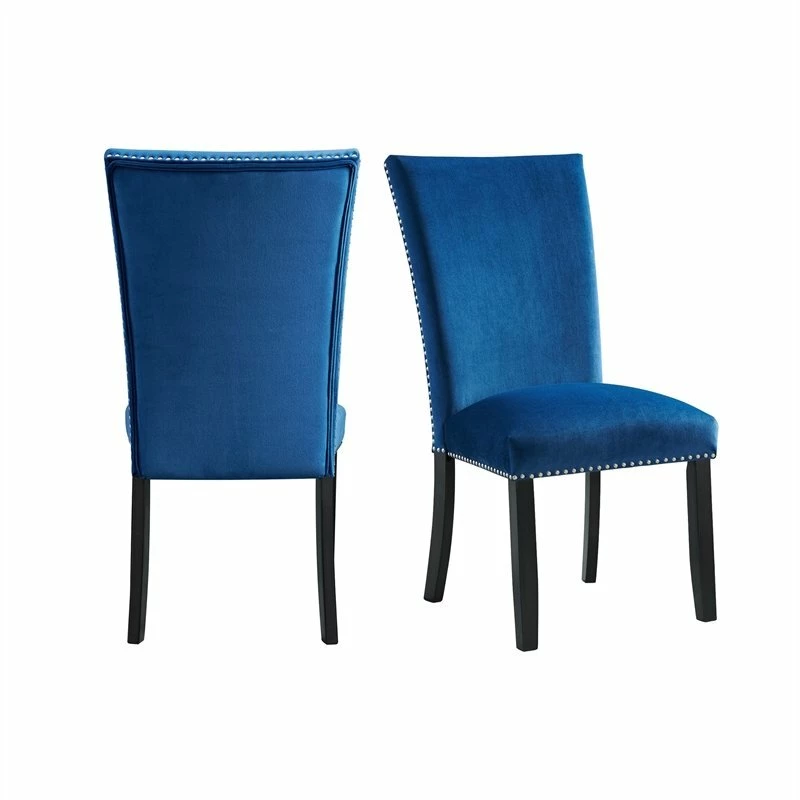 New 🔥 Picket House Furnishings Celine Blue Velvet Side Chair Set ⌛ 3 New 🔥 Picket House Furnishings Celine Blue Velvet Side Chair Set ⌛
