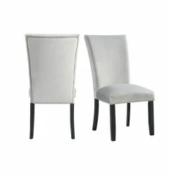 New 🌟 Picket House Furnishings Celine Gray Velvet Side Chair Set ⌛