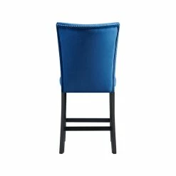 Buy 🥰 Picket House Furnishings Celine Velvet Counter Height Chair In Blue (Set Of 2) 😀 -Cheap Office Chairs Store 1948559 4 L
