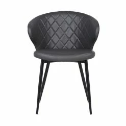 Promo โ๏ธ Armen Living Ava Faux Leather Dining Arm Chair In Gray And Black ๐