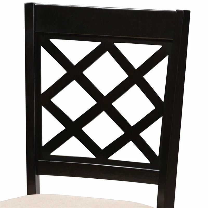 Budget 🌟 Baxton Studio Verner Wood Dining Chair In Sand And Espresso - Set Of 4 🎉 7 Budget 🌟 Baxton Studio Verner Wood Dining Chair In Sand And Espresso - Set Of 4 🎉 - Image 5