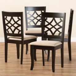 Best Sale 🤩 Baxton Studio Mael Wood Dining Chair In Sand And Espresso (Set Of 4) 🧨 -Cheap Office Chairs Store 1951184 3 L