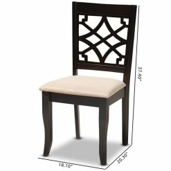 Best Sale 🤩 Baxton Studio Mael Wood Dining Chair In Sand And Espresso (Set Of 4) 🧨 -Cheap Office Chairs Store 1951184 5 L
