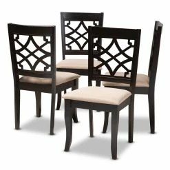 Best Sale ๐คฉ Baxton Studio Mael Wood Dining Chair In Sand And Espresso (Set Of 4) ๐งจ