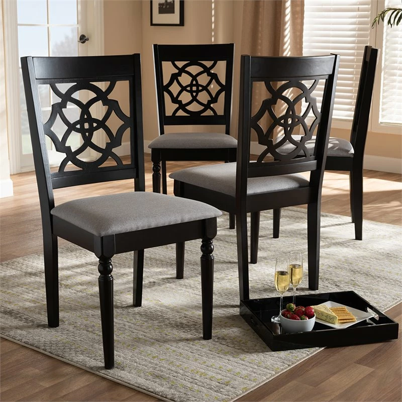 Cheapest 😍 Baxton Studio Renaud Wood Dining Chair In Gray And Espresso - Set Of 4 😀 4 Cheapest 😍 Baxton Studio Renaud Wood Dining Chair In Gray And Espresso - Set Of 4 😀 - Image 2