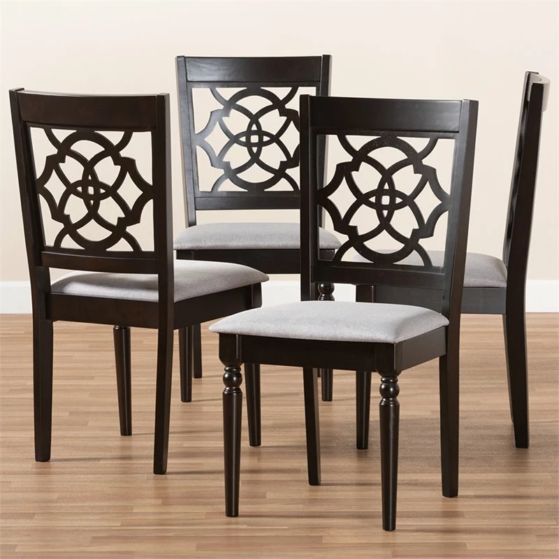 Cheapest 😍 Baxton Studio Renaud Wood Dining Chair In Gray And Espresso - Set Of 4 😀 6 Cheapest 😍 Baxton Studio Renaud Wood Dining Chair In Gray And Espresso - Set Of 4 😀 - Image 4
