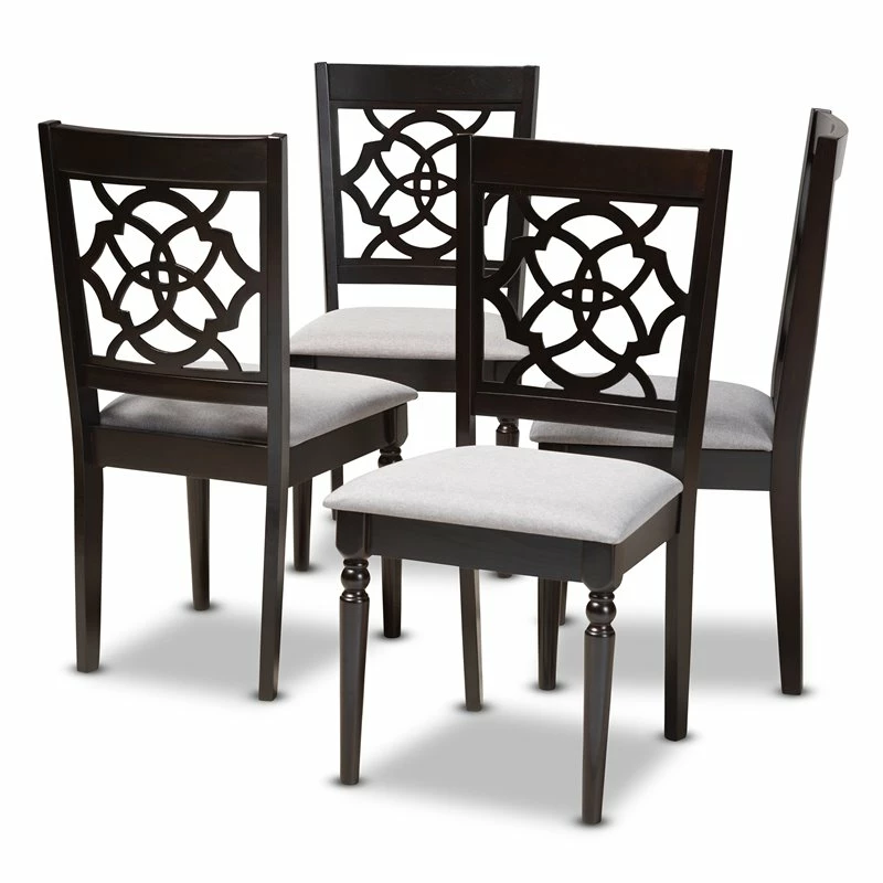 Cheapest 😍 Baxton Studio Renaud Wood Dining Chair In Gray And Espresso - Set Of 4 😀 3 Cheapest 😍 Baxton Studio Renaud Wood Dining Chair In Gray And Espresso - Set Of 4 😀