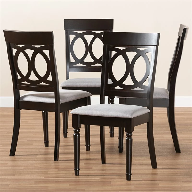 Deals 🎁 Baxton Studio Lucie Wood Dining Chair In Gray And Espresso - Set Of 4 😍 6 Deals 🎁 Baxton Studio Lucie Wood Dining Chair In Gray And Espresso - Set Of 4 😍 - Image 4
