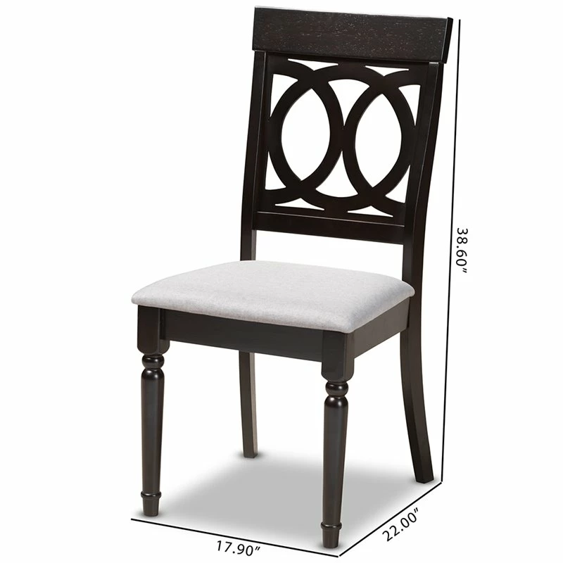 Deals 🎁 Baxton Studio Lucie Wood Dining Chair In Gray And Espresso - Set Of 4 😍 8 Deals 🎁 Baxton Studio Lucie Wood Dining Chair In Gray And Espresso - Set Of 4 😍 - Image 6