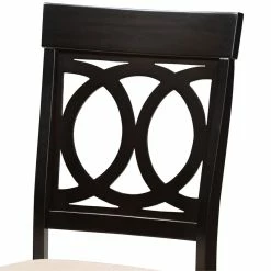 Promo 🌟 Baxton Studio Lucie Wood Dining Chair In Sand And Espresso - Set Of 4 ⌛ -Cheap Office Chairs Store 1951188 4 L