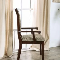 Outlet 😍 Furniture Of America Lucille Wood Padded Dining Arm Chair In Cherry (Set Of 2) ⭐ -Cheap Office Chairs Store 1953041 1 L