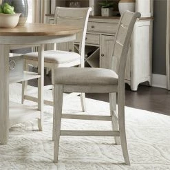 Brand new 🎁 Liberty Furniture Farmhouse Reimagined White Ladder Back Uph Counter Chair (RTA) 🔔 -Cheap Office Chairs Store 1953457 2 L