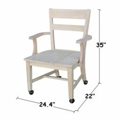 Wholesale ⭐ International Concepts Dining Chair With Casters 🥰 -Cheap Office Chairs Store 1955209 2 L