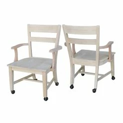 Wholesale ⭐ International Concepts Dining Chair With Casters 🥰 -Cheap Office Chairs Store 1955209 4 L