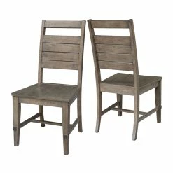 Hot Sale 🤩 International Concepts Set Of Two Farmhouse Chic Chairs Brindle Finish ❤️ -Cheap Office Chairs Store 1956086 5 L