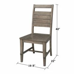 Hot Sale 🤩 International Concepts Set Of Two Farmhouse Chic Chairs Brindle Finish ❤️ -Cheap Office Chairs Store 1956086 7 L