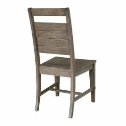 Hot Sale 🤩 International Concepts Set Of Two Farmhouse Chic Chairs Brindle Finish ❤️ -Cheap Office Chairs Store 1956086 8 L