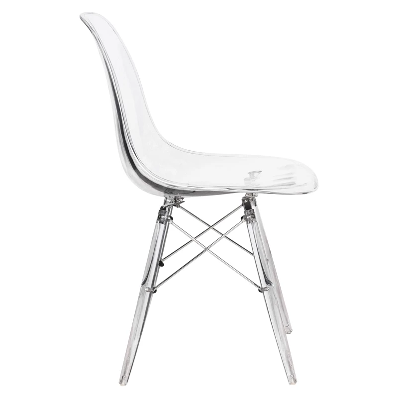 Best deal 🤩 LeisureMod Dover Dining Side Chair With Acrylic Eiffel Base In Clear 👍 5 Best deal 🤩 LeisureMod Dover Dining Side Chair With Acrylic Eiffel Base In Clear 👍 - Image 3