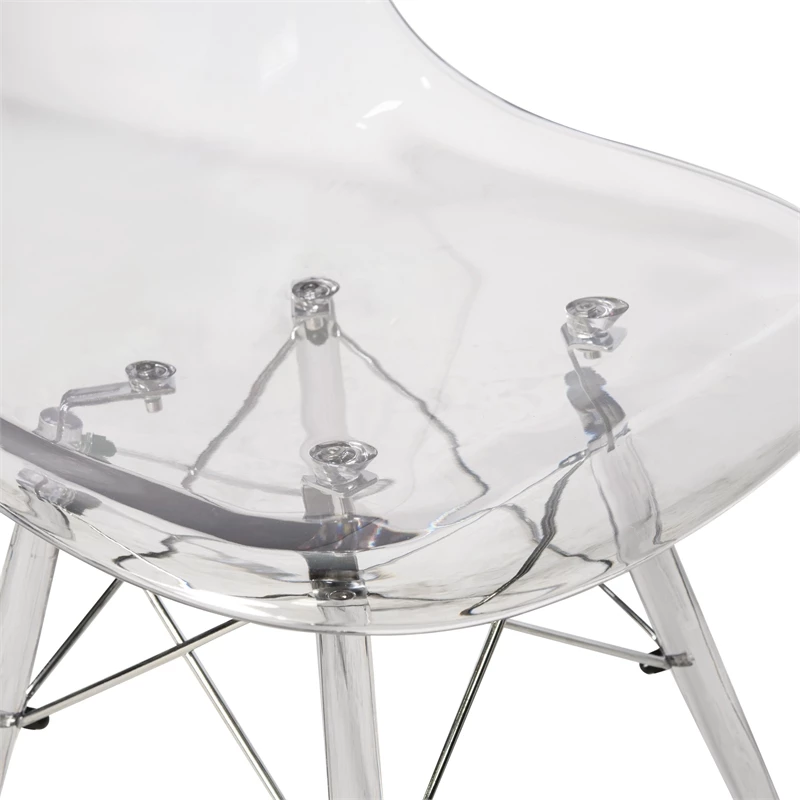 Best deal 🤩 LeisureMod Dover Dining Side Chair With Acrylic Eiffel Base In Clear 👍 7 Best deal 🤩 LeisureMod Dover Dining Side Chair With Acrylic Eiffel Base In Clear 👍 - Image 5